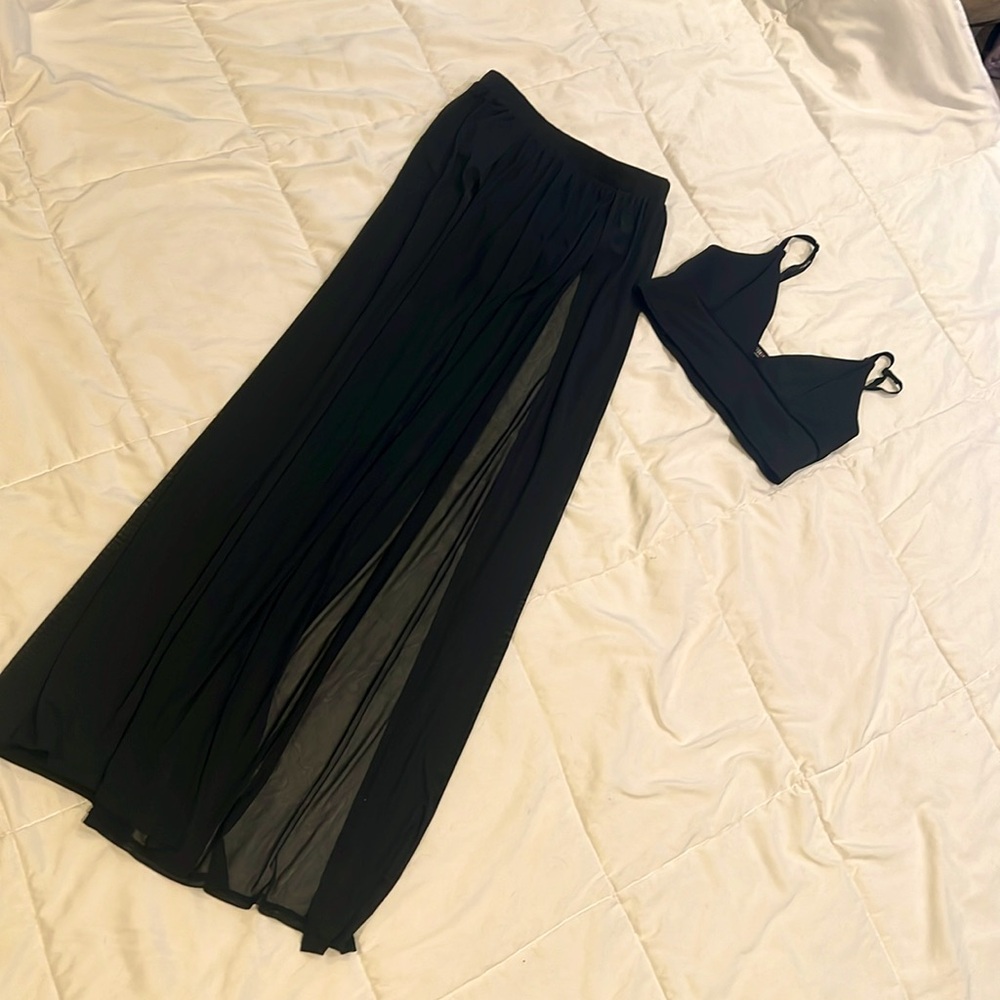 FN Sheer Maxi Skirt with Matching Bralette